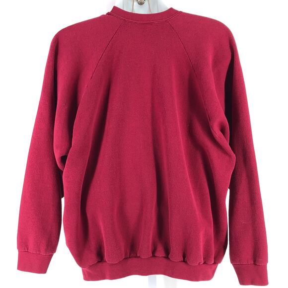 90s blank burgundy crewneck sweatshirt 1990s vintage 1990s vintage - Picture 2 of 3